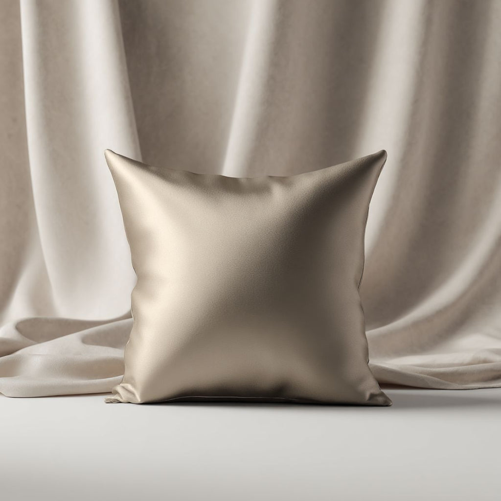 Coussin soie tissu - Couleur beige