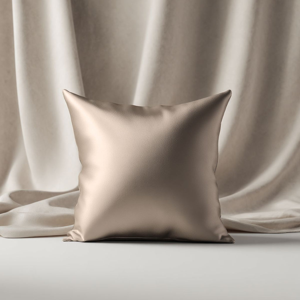 Coussin soie tissu - Couleur beige