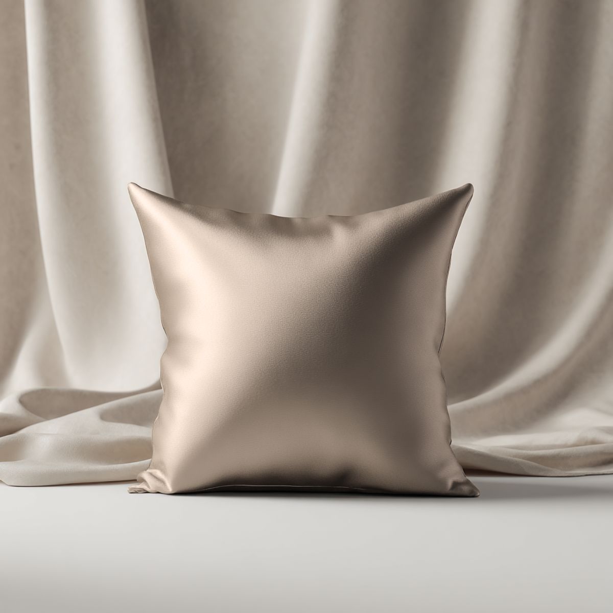 Coussin soie tissu - Couleur beige